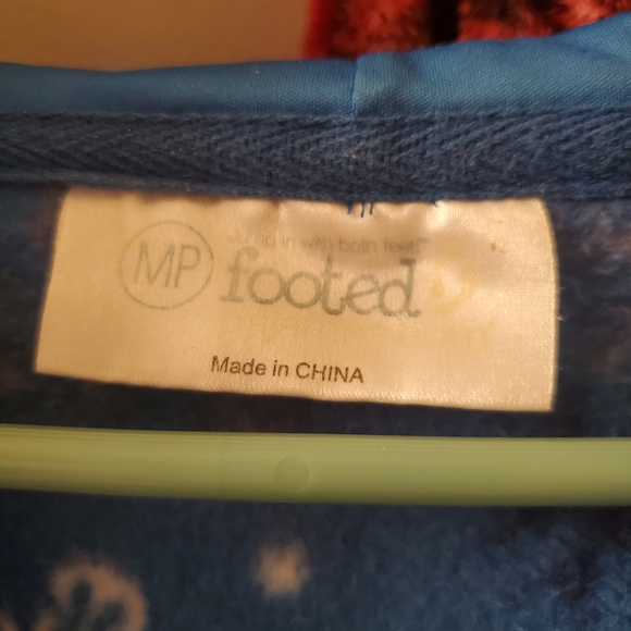 Blue Snowflake Footed Pajamas - Picture 5 of 6